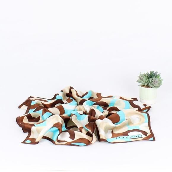 Coach C Logo Vintage Silk Scarf - Picture 2 of 6